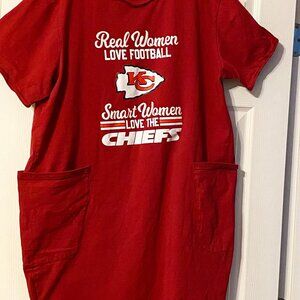 Women Love the Chiefs Sleepwear, Red T-shirt Nightshirt, Short Sleeves, size 3x